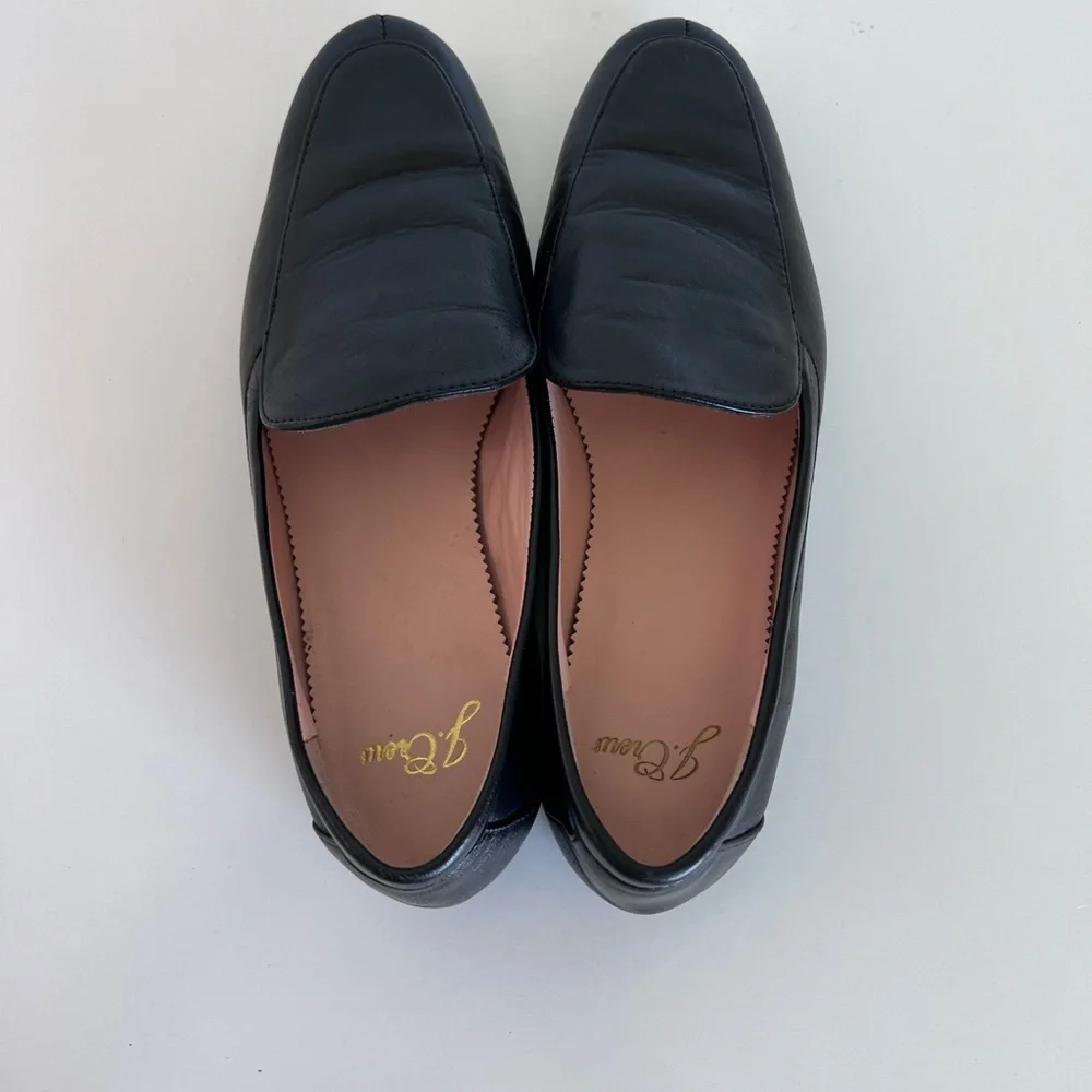 J. Crew‎ Women's Cecile Smoking Slipper in Leather Black